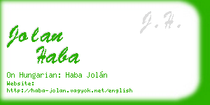jolan haba business card